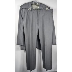 Oakton Ltd 48L Mens Gray 2 Piece Suit Blazer Pants 41x32 Classic Fit Vintage